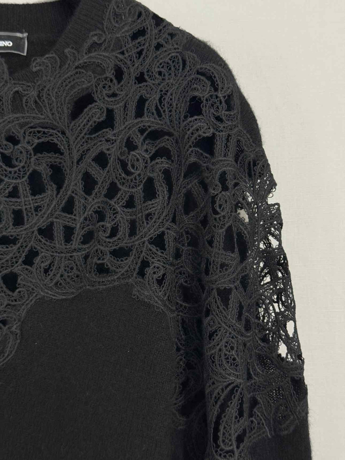 ERMANNO SCERVINO Black Lace Trim Size US 6 Sweater