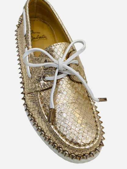 CHRISTIAN LOUBOUTIN Steckel Metallic Gold Loafers