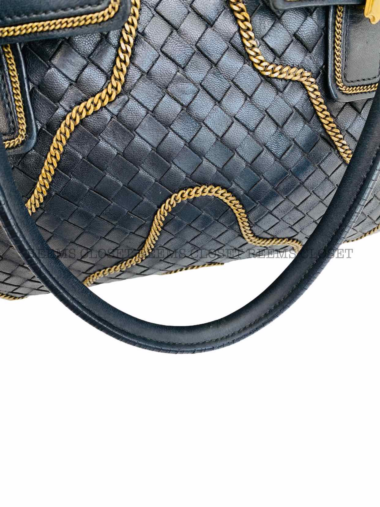 BOTTEGA VENETA Chain Detail Black Shoulder Bag