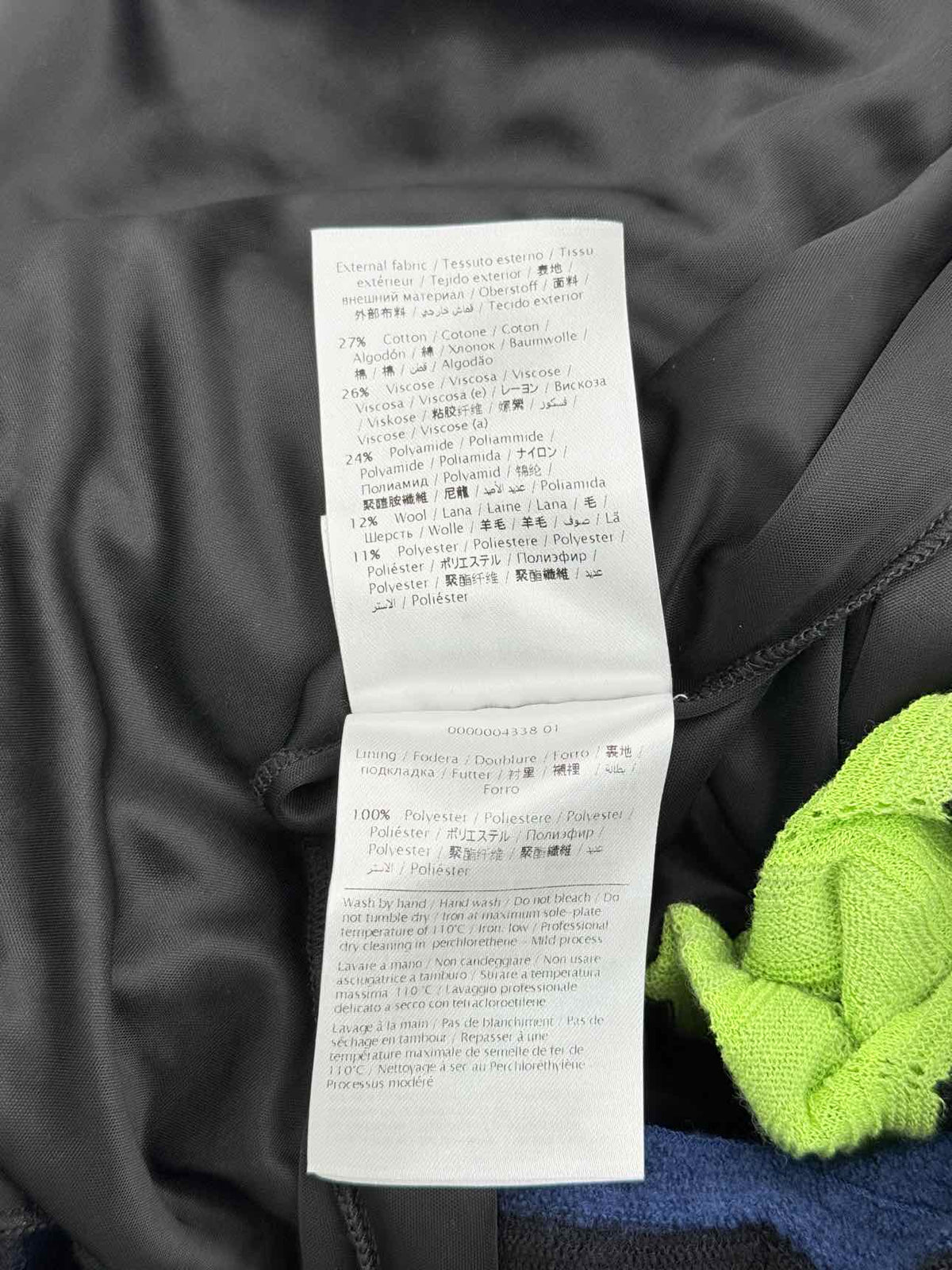 M MISSONI Black Multicolor Chevron Size US 6 Long Skirt