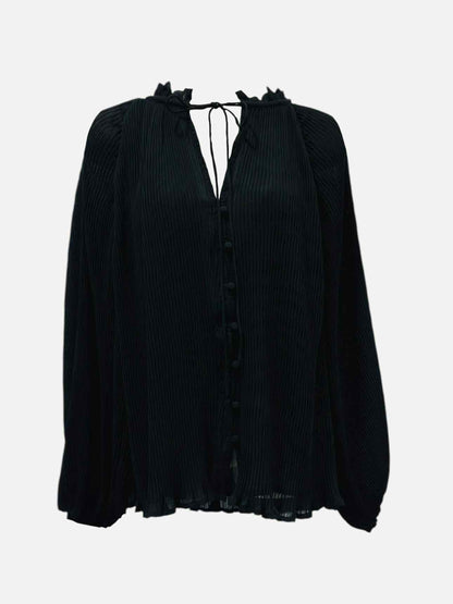 MAJE Sheer Black Blouse