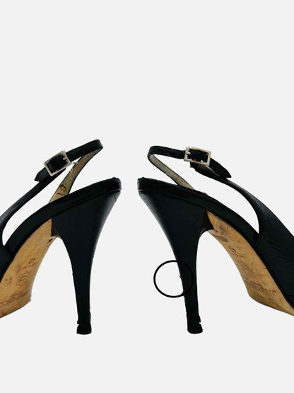 JIMMY CHOO Black Slingbacks 40