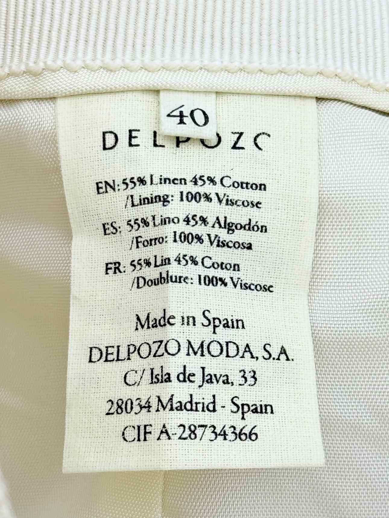 DELPOZO Long Pleated Cream Size US 4 Pants