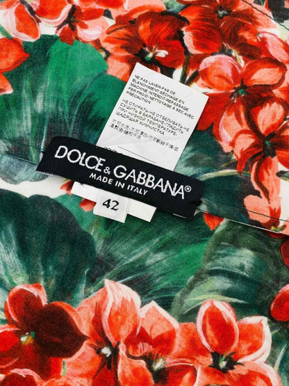 DOLCE & GABBANA White Multicolor Size US 6 Short Dress