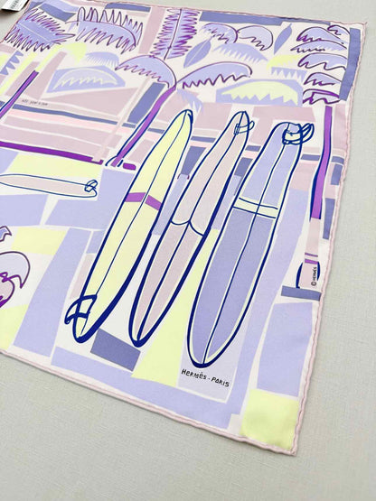 HERMES Purple Multicolor Scarf
