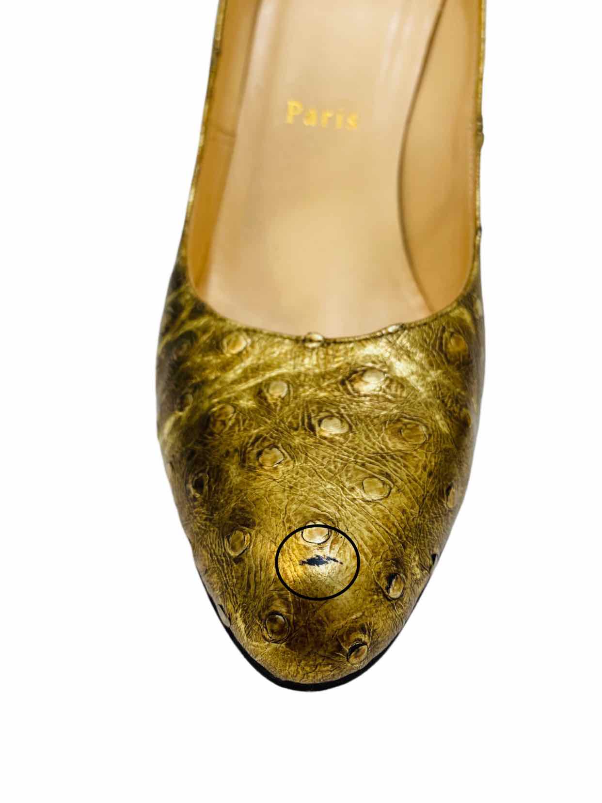 CHRISTIAN LOUBOUTIN Metallic Gold Size EU 38 Pumps