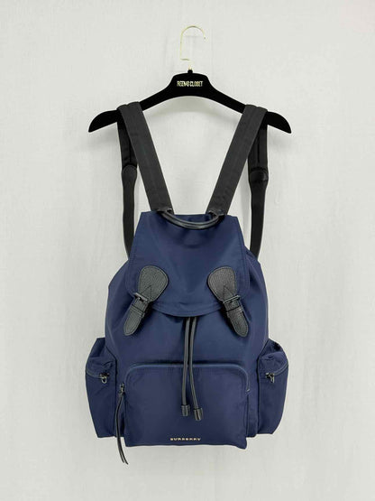 BURBERRY Navy Logo Print Backpack