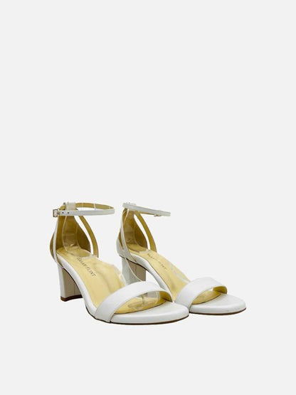 SARAH FLINT Ankle Strap White Heeled Sandals