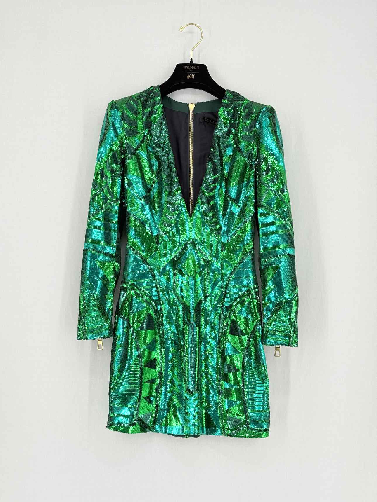 BALMAIN Green Size US 2 Short Dress