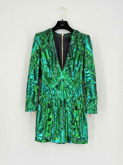 BALMAIN Green Size US 2 Short Dress
