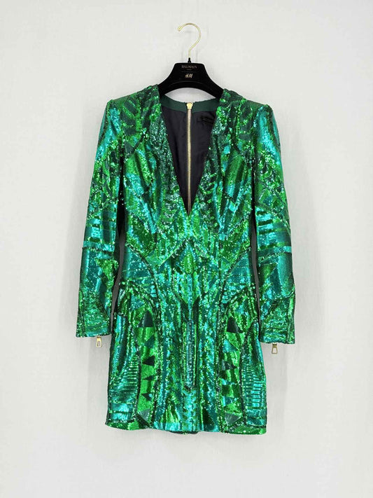 BALMAIN Green Size US 2 Short Dress