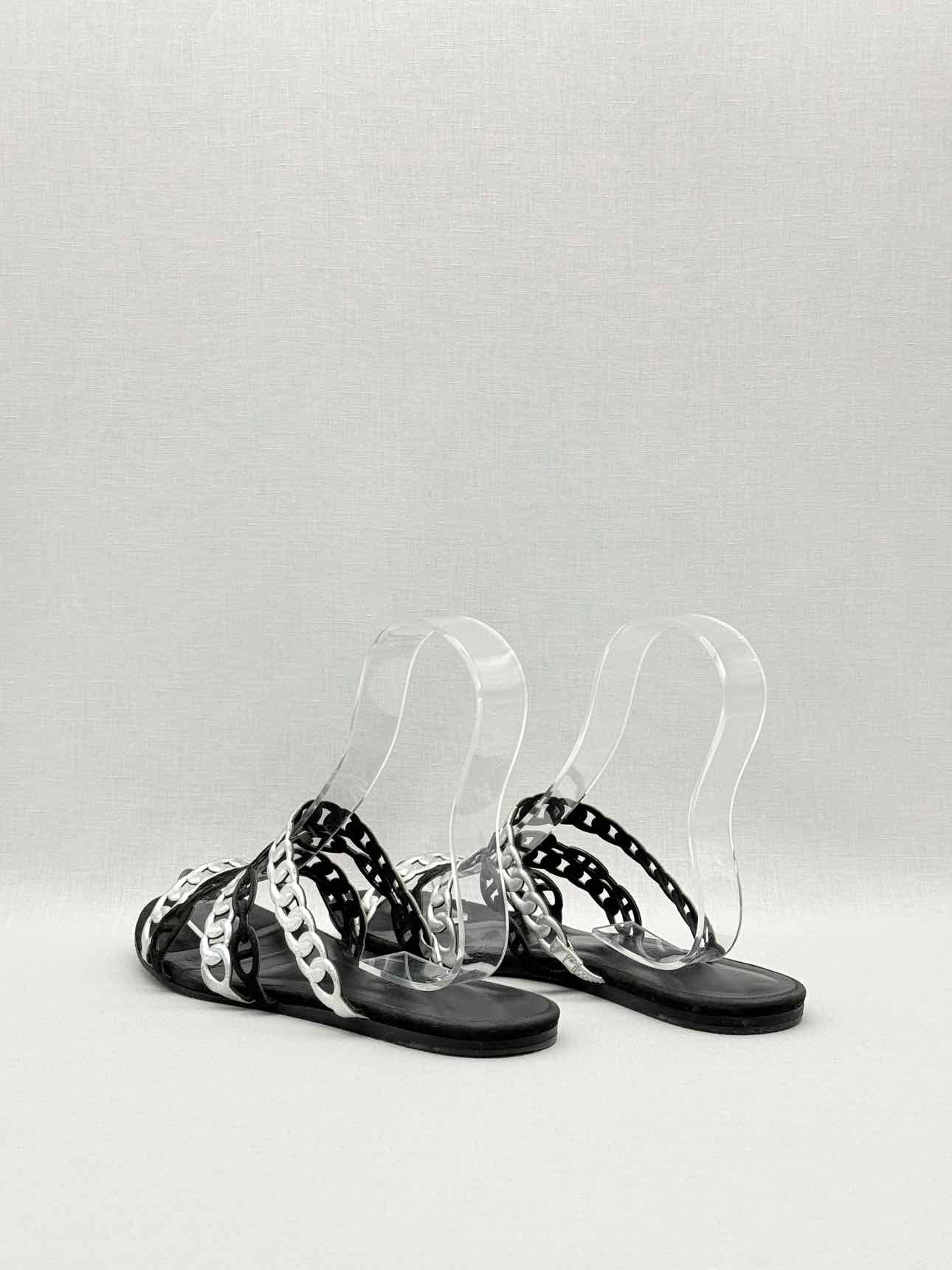 HERMES Black & Silver Size EU 39 Sandals