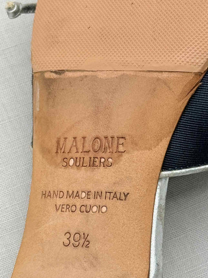 MALONE SOULIERS Navy Blue w/ Silver Size EU 39.5 Mules