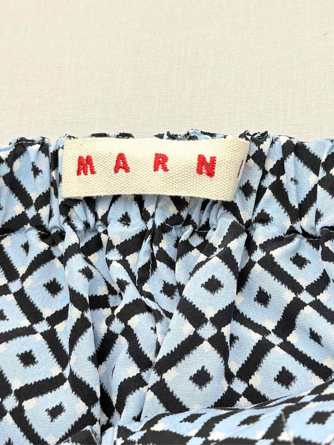 MARNI Blue Multicolor Printed Size US 0 Pants