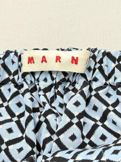MARNI Blue Multicolor Printed Size US 0 Pants