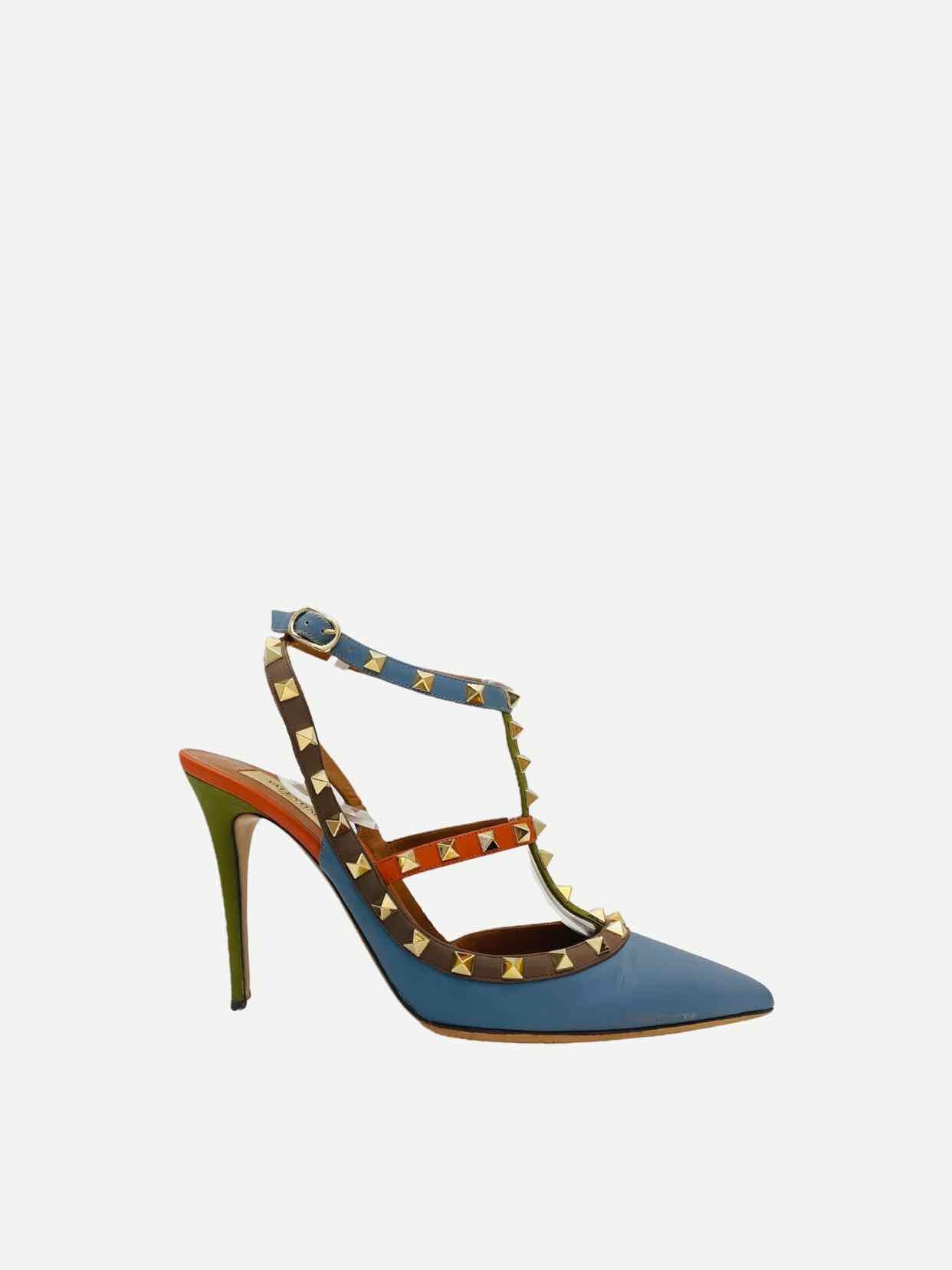 VALENTINO Rockstud Blue Multicolor Pumps