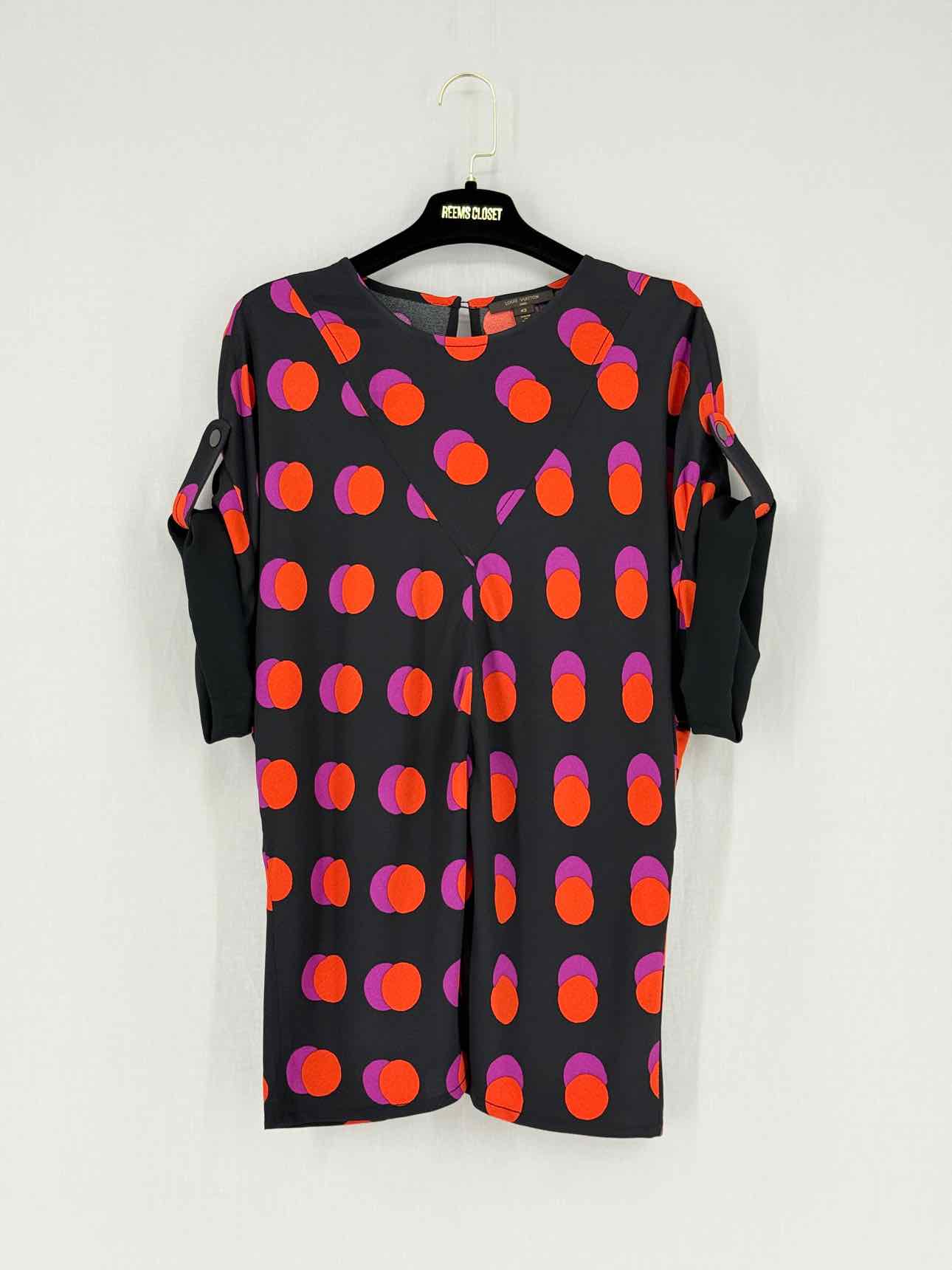 LOUIS VUITTON Black Multicolor Printed Size US 8 Blouse