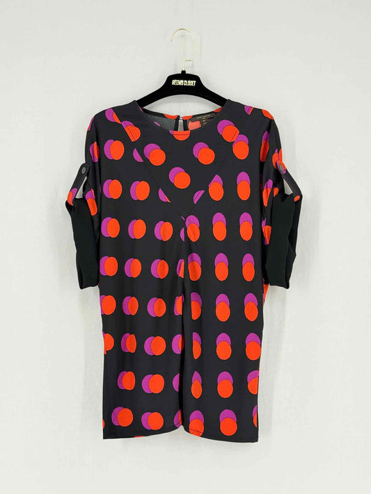 LOUIS VUITTON Black Multicolor Printed Size US 8 Blouse