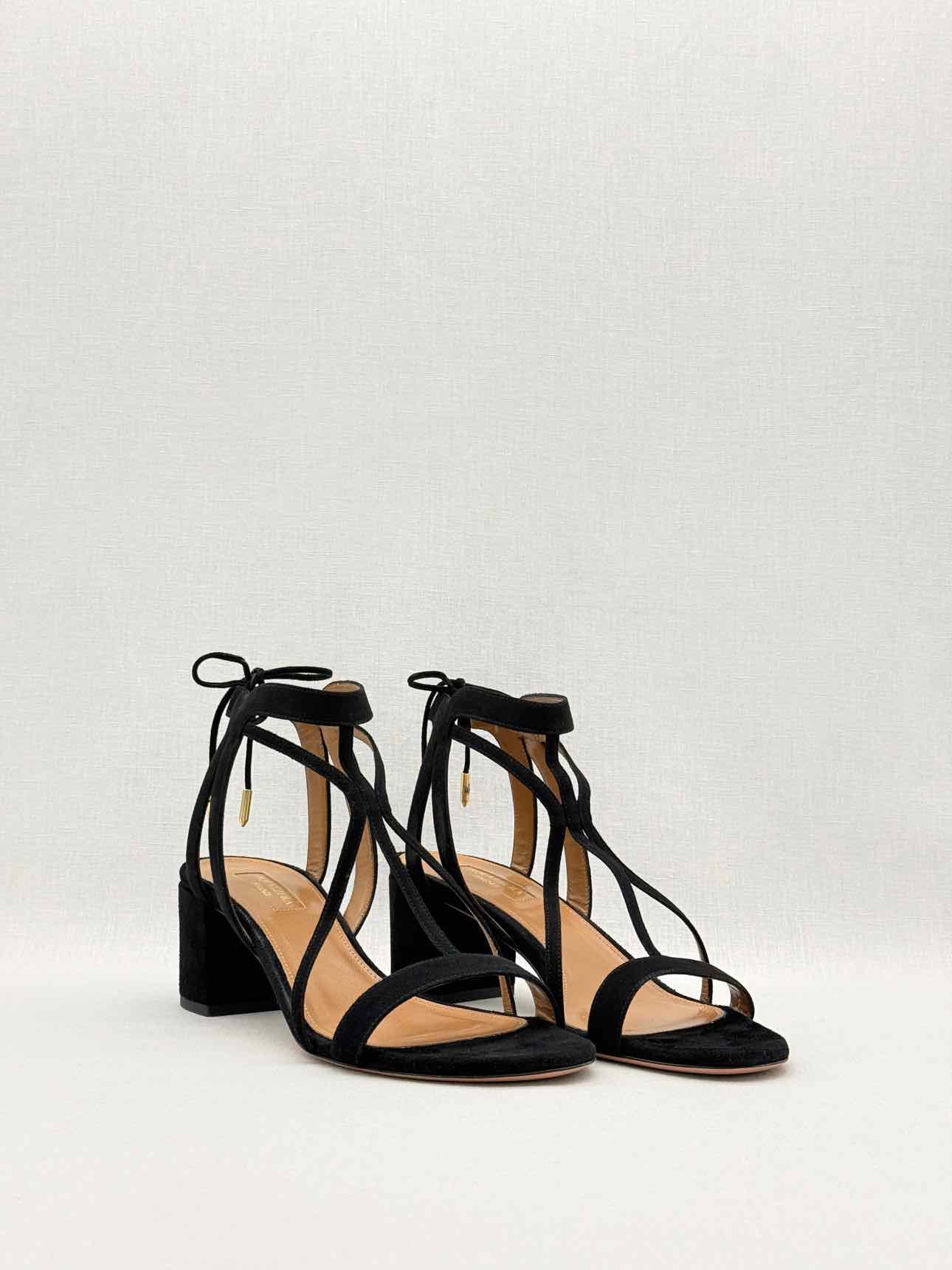AQUAZZURA Fiji Black Size EU 39.5 Heeled Sandals
