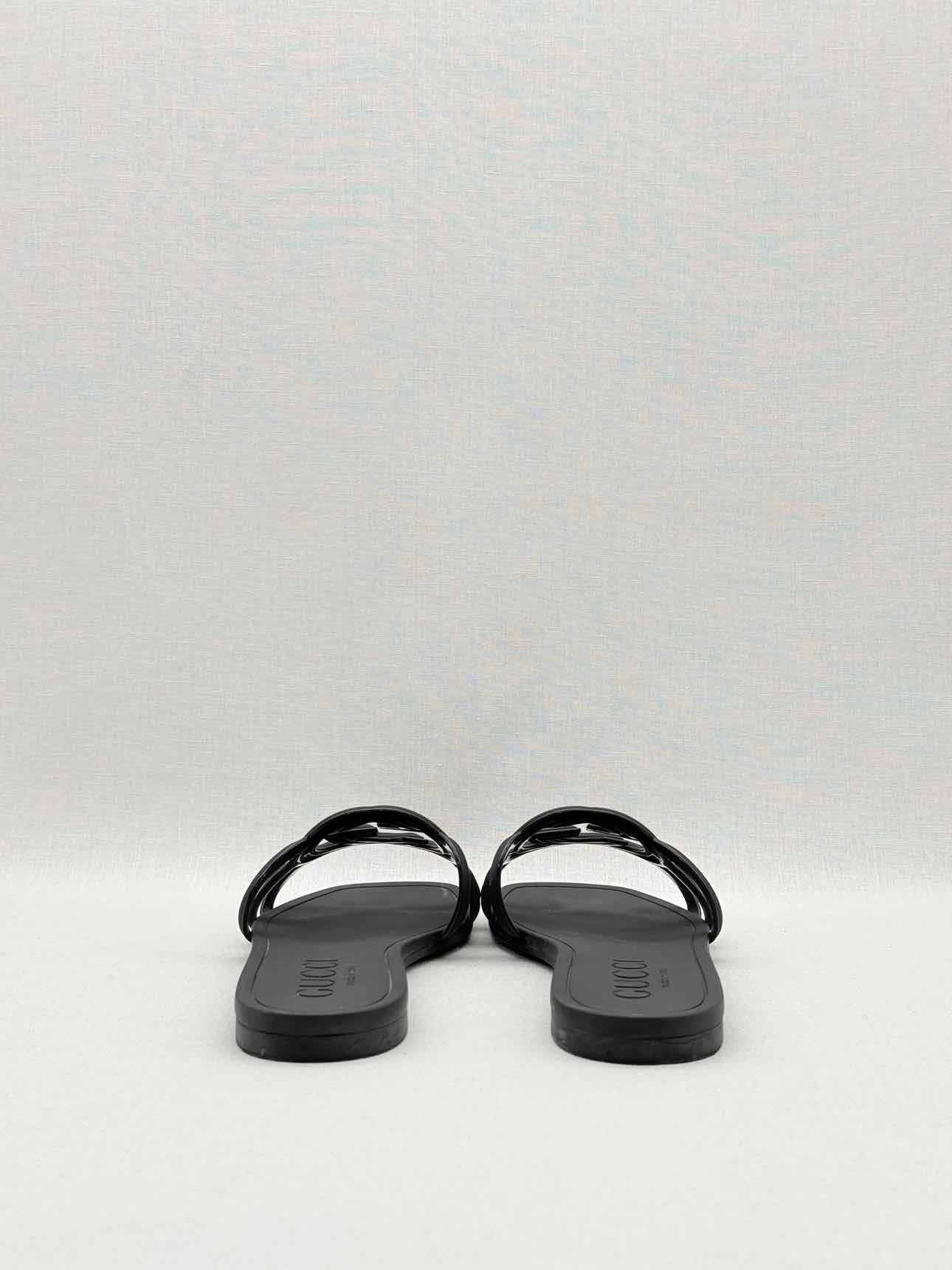 GUCCI Interlocking G Black Size EU 38 Slides