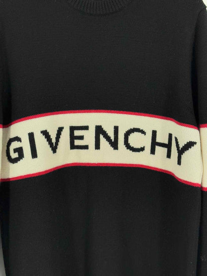 GIVENCHY Black Logo Print Size Small Sweater