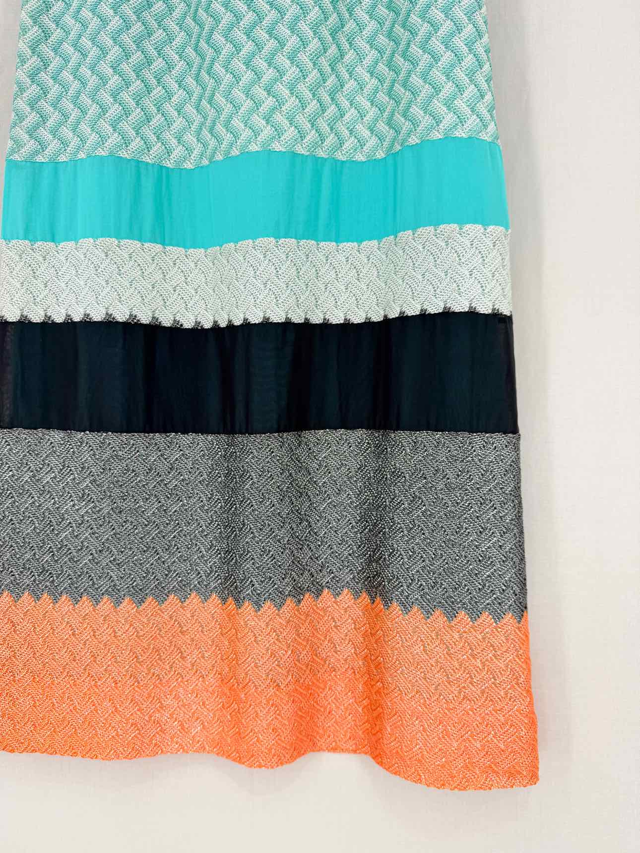 MISSONI Blue Multicolor Striped Size US 8 Long Skirt
