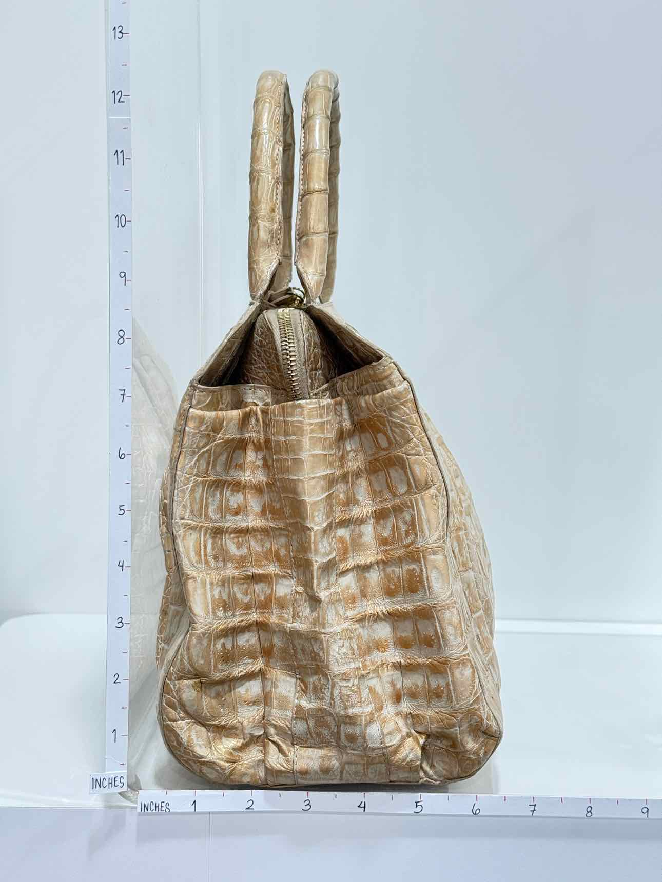 NANCY GONZALEZ Frame Beige Top Handle