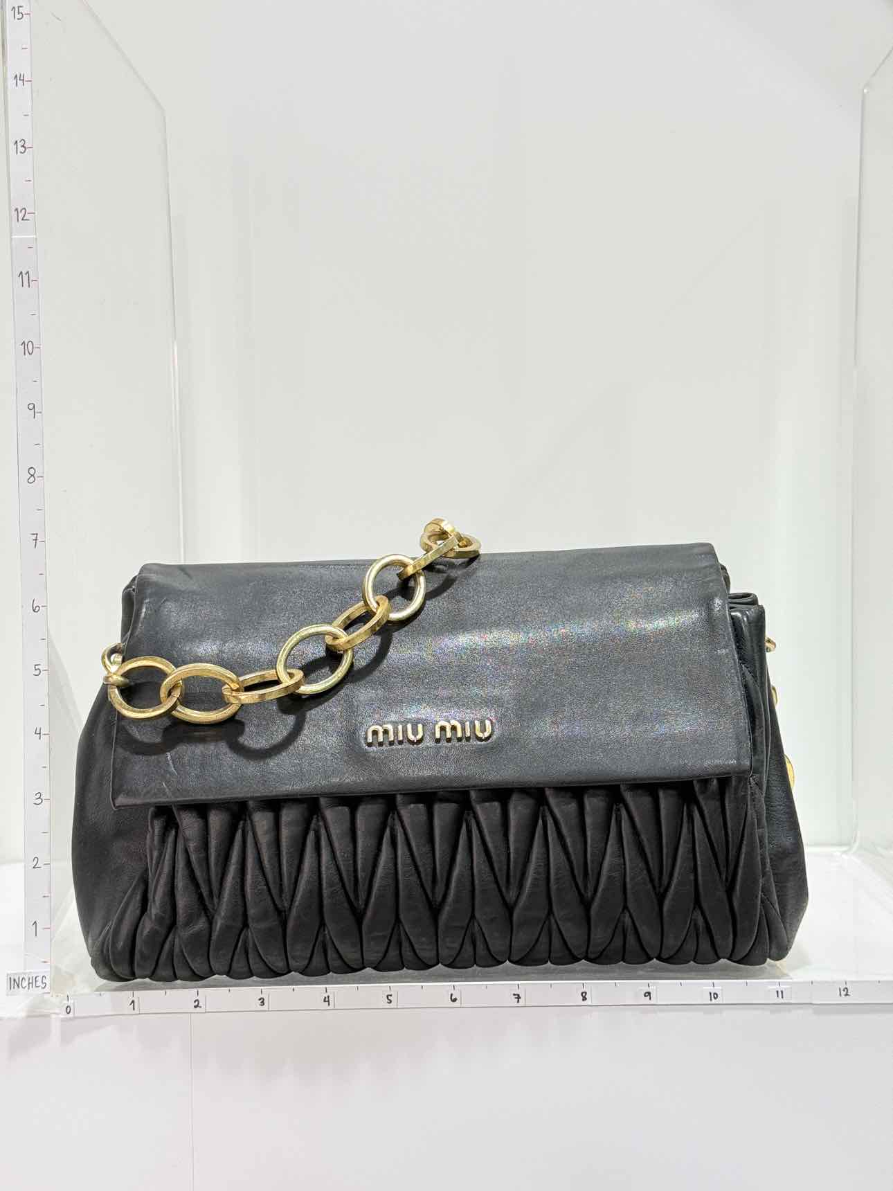 MIU MIU Matelasse Black Shoulder Bag