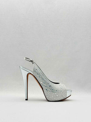 GINA Silver Size EU 40 Slingbacks