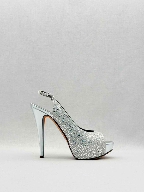 GINA Silver Size EU 40 Slingbacks