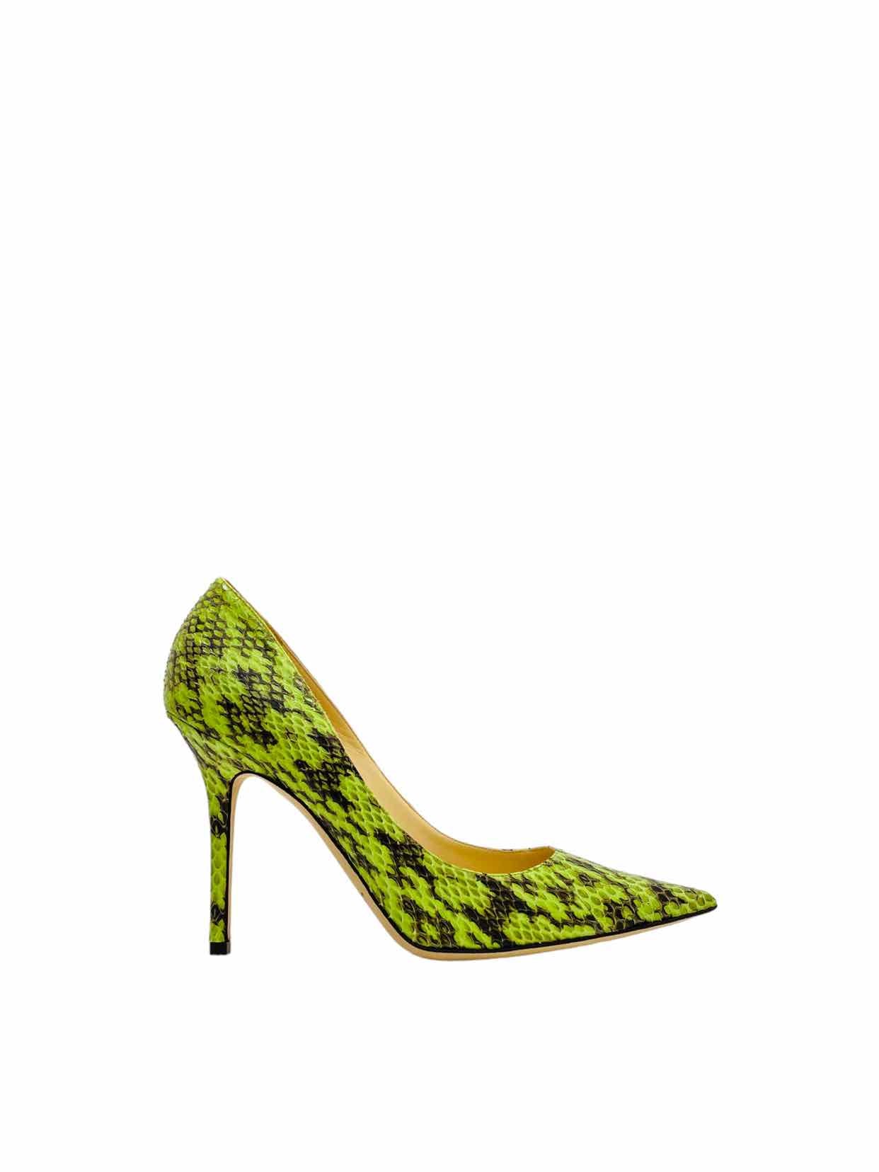 JIMMY CHOO Lime Green & Black Size EU 39 Pumps