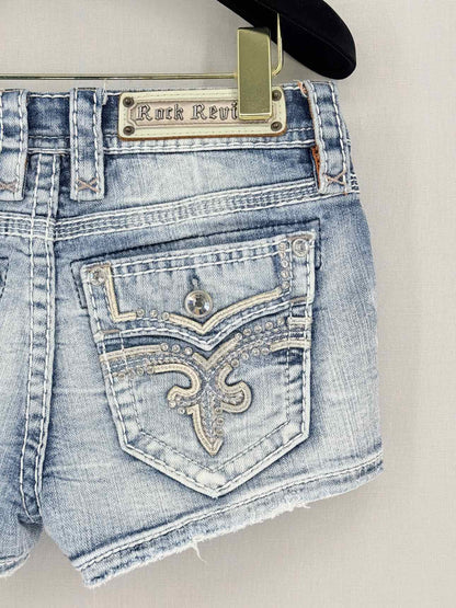 ROCK REVIVAL Pecola Faded Blue Size 25 Shorts