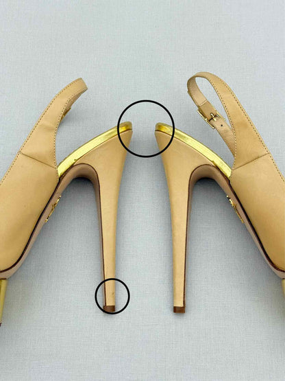 CHARLOTTE OLYMPIA Beige & Gold Size EU 41 Slingbacks