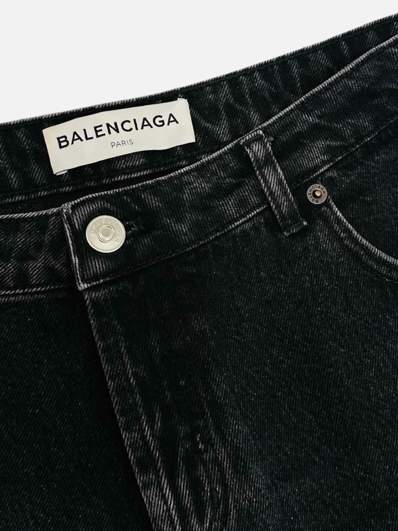 BALENCIAGA Capri Wide Leg Black Size 31 Jeans