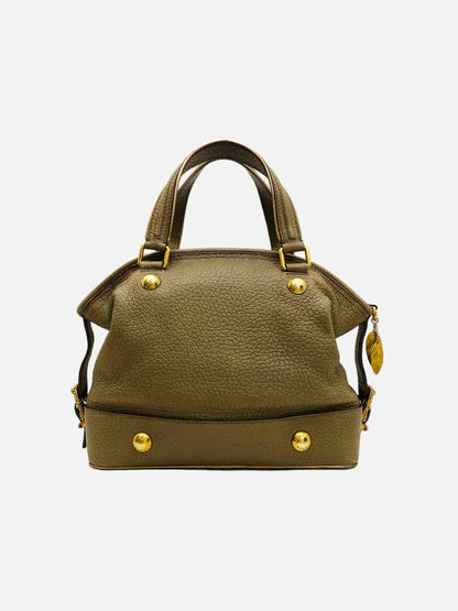 DOLCE & GABBANA Baroque Logo Olive Green Satchel