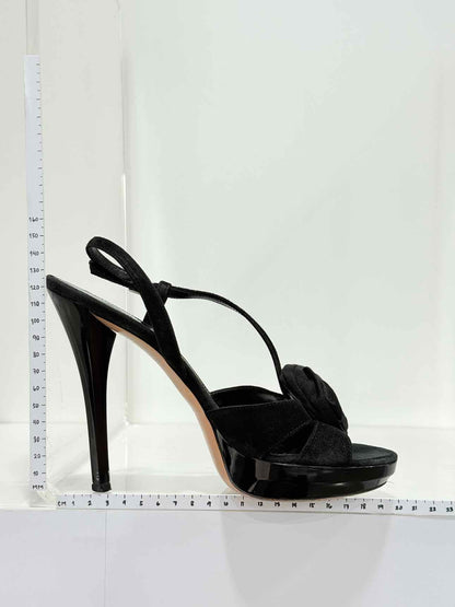 GIANVITO ROSSI Black Rose Size EU 37.5 Slingbacks