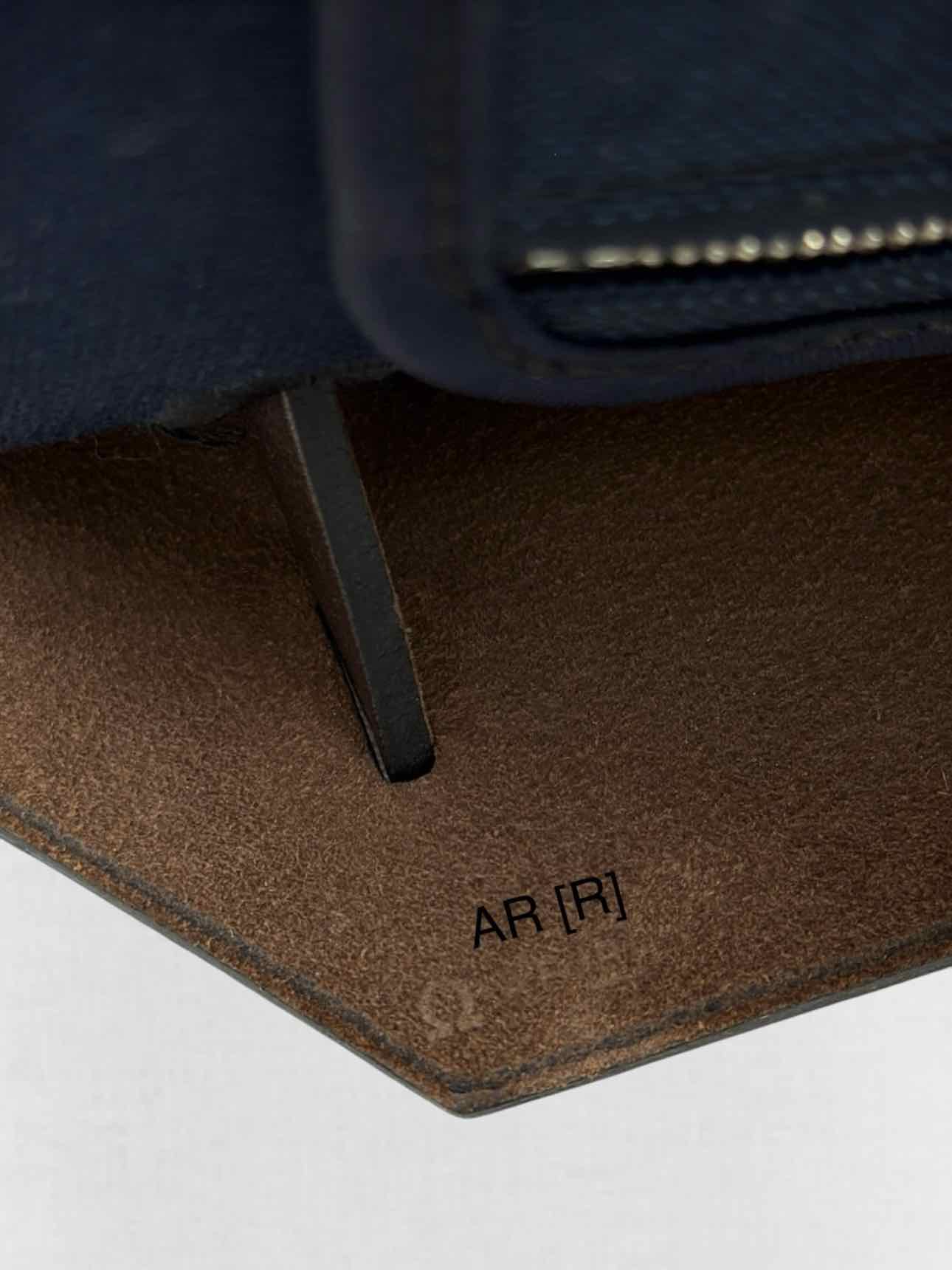 HERMES Herbag Zip Brown & Navy Blue Top Handle