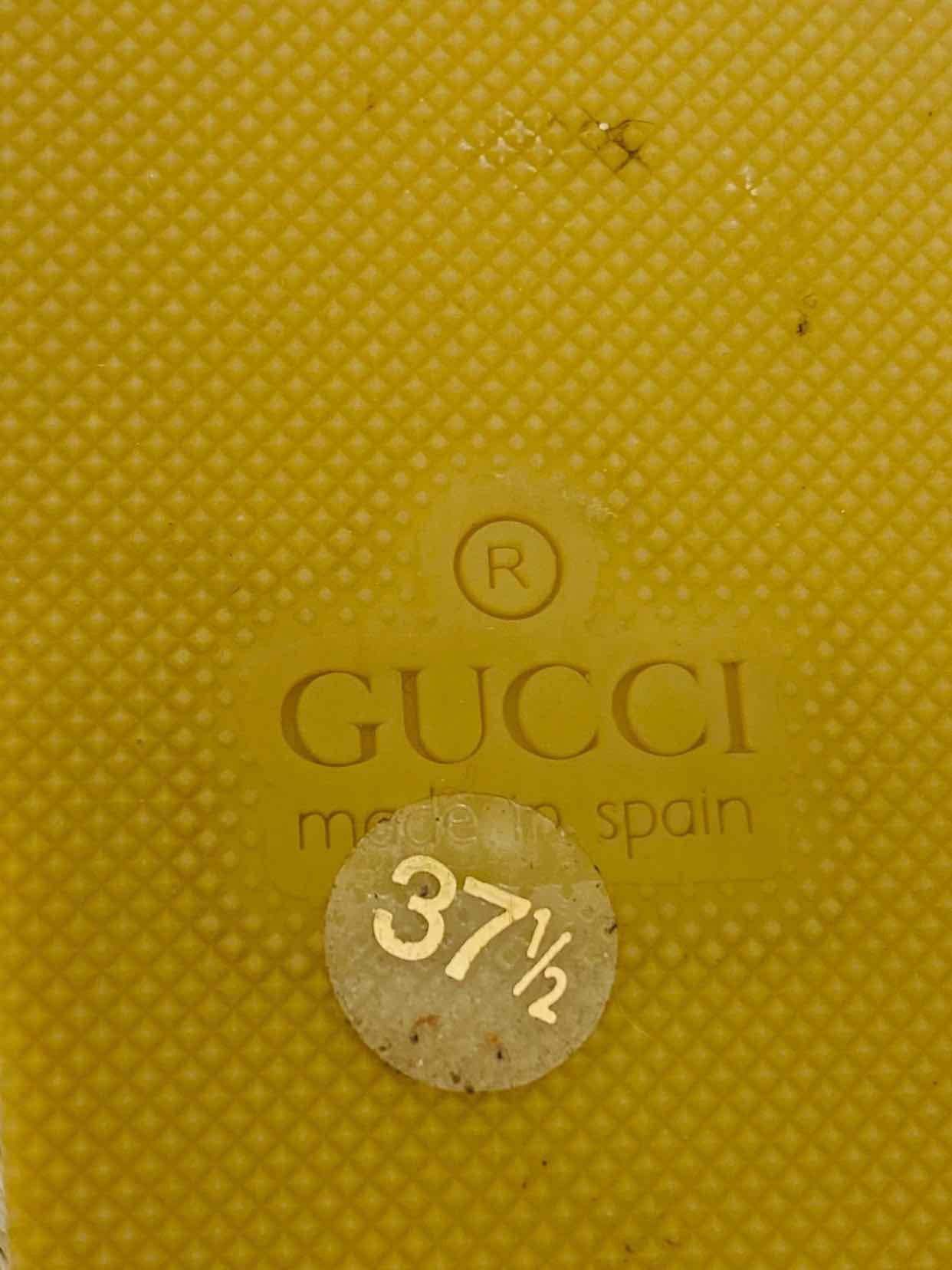 GUCCI Espadrille White w/ Silver Size EU 37.5 Wedges