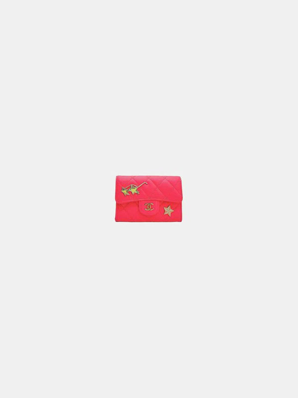 CHANEL Pink Quilted Card Holder