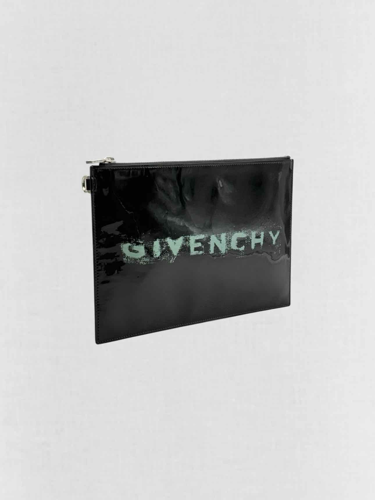 GIVENCHY Printed Logo Black Clutch