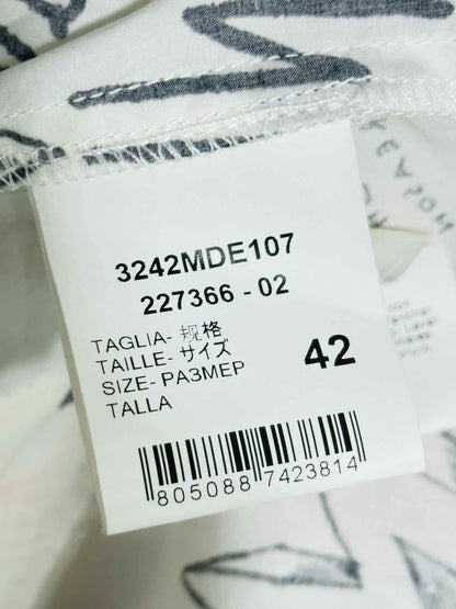 MSGM Ruffled White Multicolor Graffiti Size US 6 Shirt