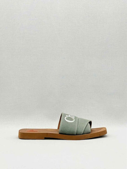 CHLOE Woody Green Logo Size EU 40 Sandals