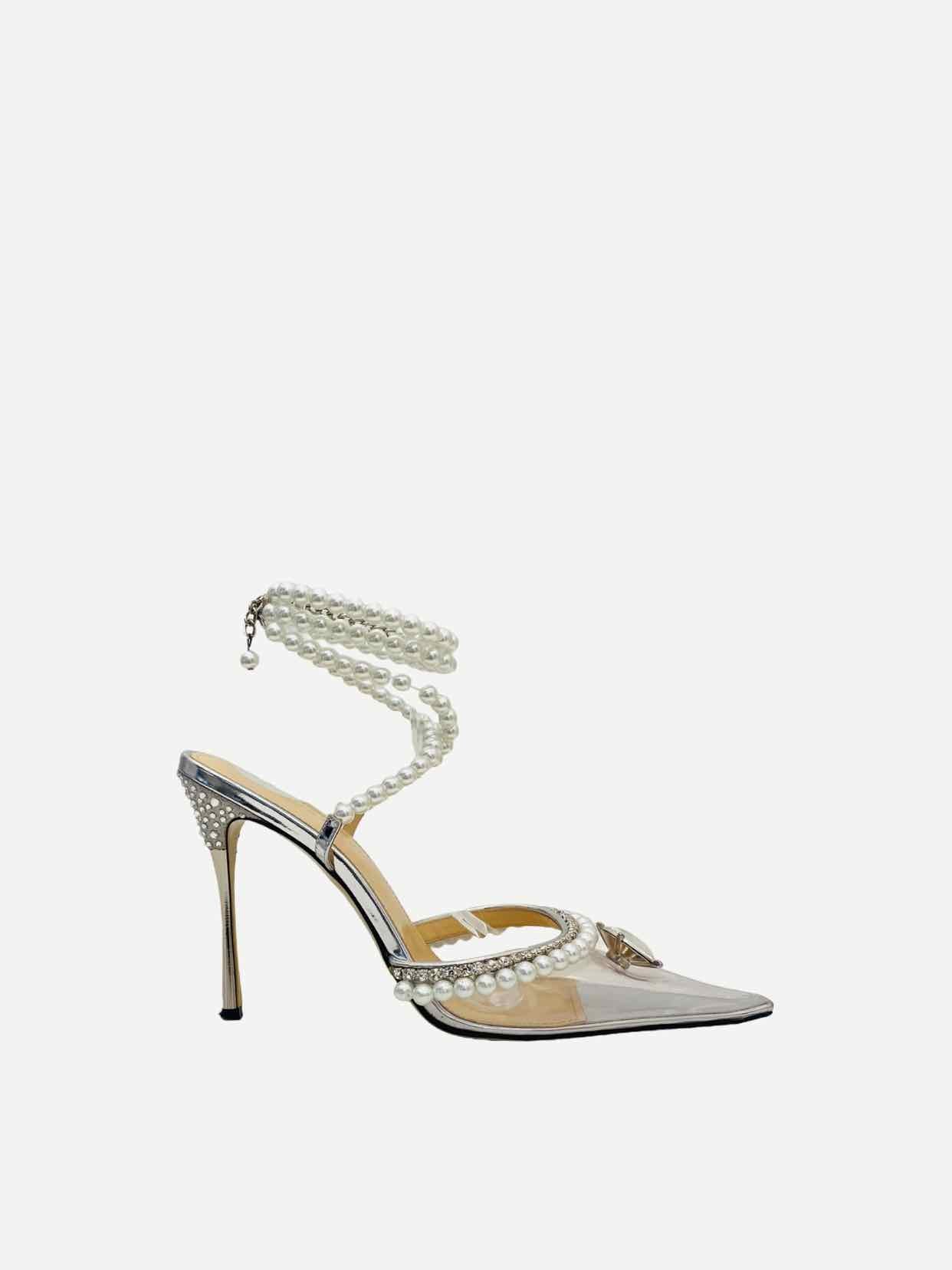 MACH & MACH Silver Heeled Sandals