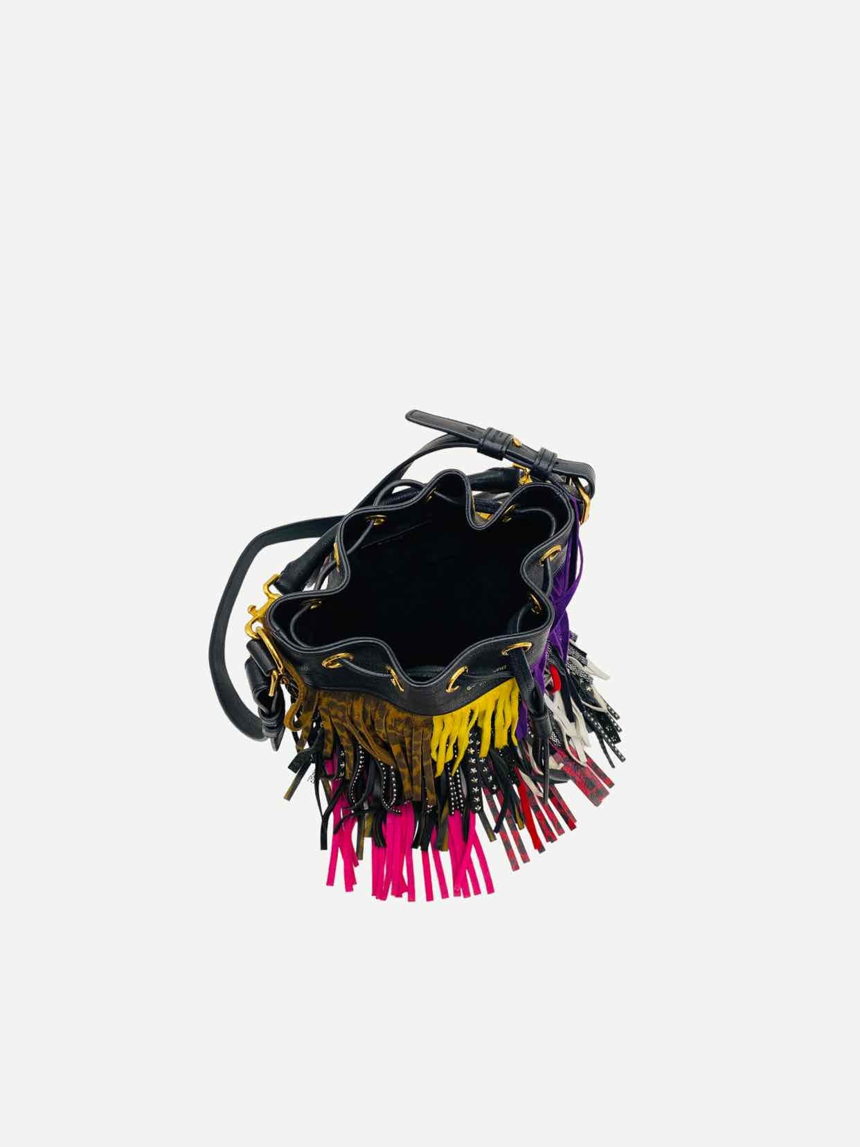 SAINT LAURENT Black Multicolor Bucket Bag