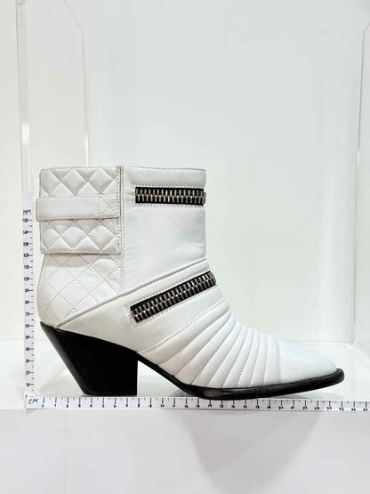 GUISEPPE ZANOTTI White Quilted Size EU 38 Ankle Boots