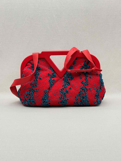 BOTTEGA VENETA Triangle Red & Blue Top Handle