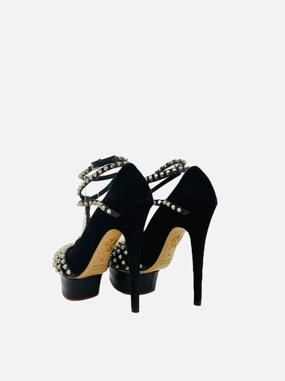 CHARLOTTE OLYMPIA Ankle Strap Black Heeled Sandals