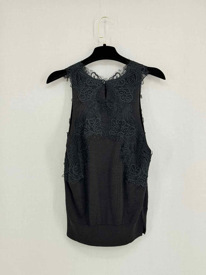 ERMANNO SCERVINO Black Lace Trim Size US 6 Top
