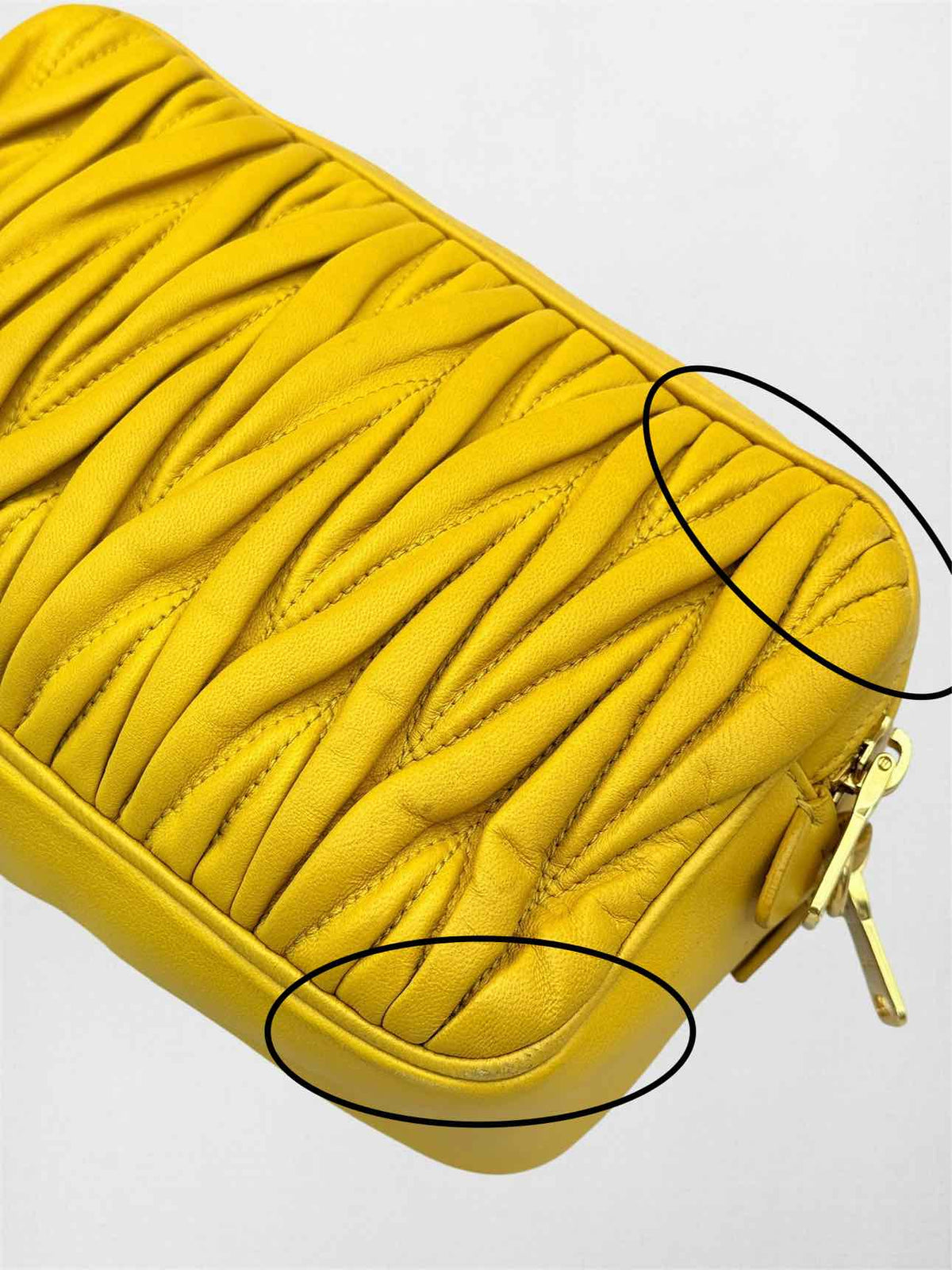 MIU MIU Double Zip Yellow Crossbody