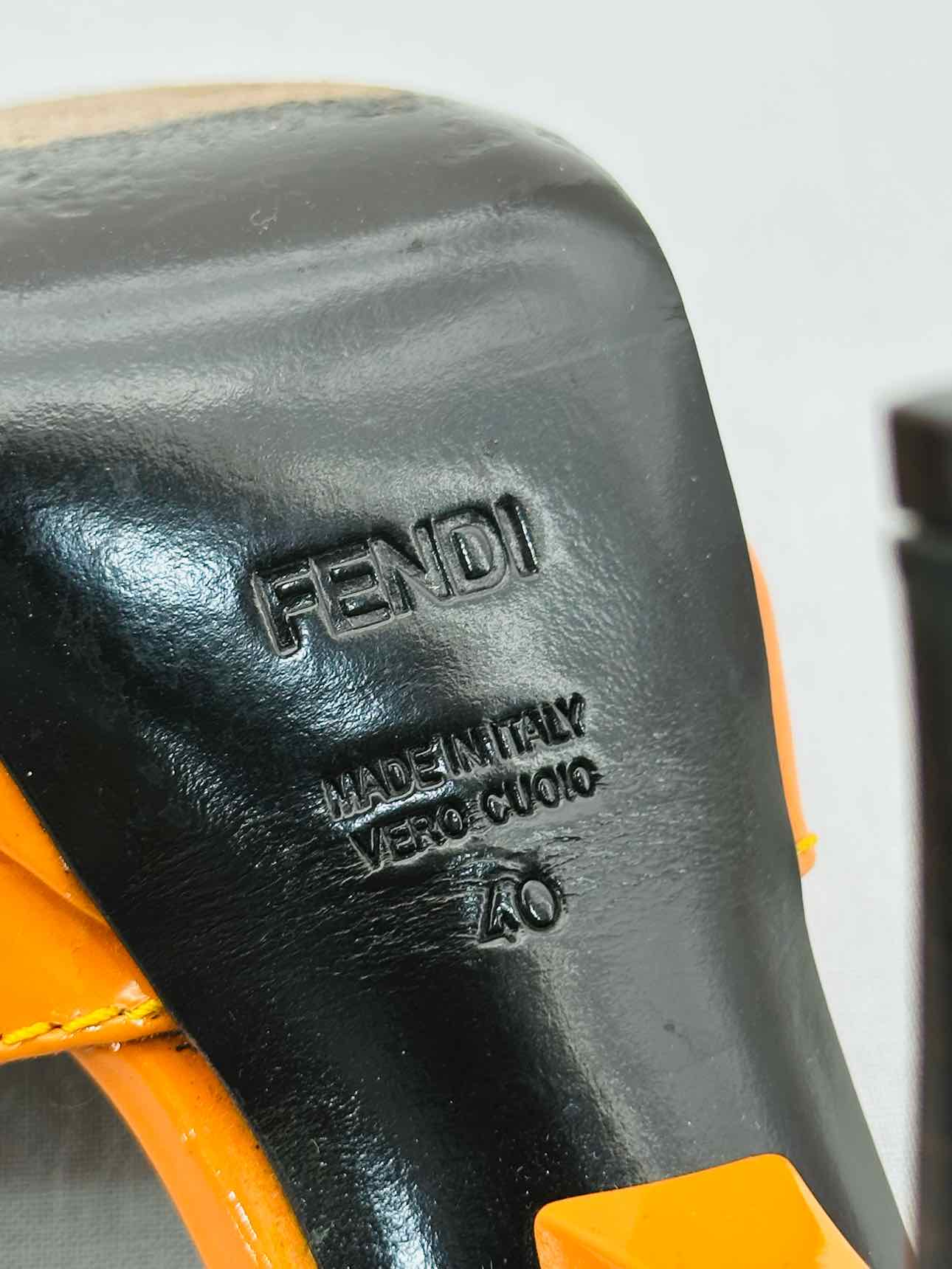 FENDI Ankle Strap Orange Size EU 40 Heeled Sandals